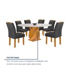Conjunto Mesa Luna 120cm Com 6 Cadeiras Arizona Tampo Redondo