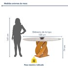 Conjunto Mesa Luna 120cm Com 6 Cadeiras Arizona Tampo Redondo