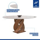 Conjunto Mesa Luna 120cm Com 6 Cadeiras Canela Tampo Redondo