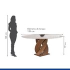 Conjunto Mesa Luna 120cm Com 6 Cadeiras Canela Tampo Redondo