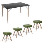 Conjunto Mesa Madri E 4 Banco Rio Cor Dos Bancos Verde
