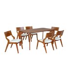 Conjunto Mesa Malta Com 6 Cadeiras De Madeira Maciça E Estofa