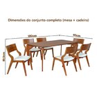 Conjunto Mesa Malta Com 6 Cadeiras De Madeira Maciça E Estofa