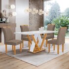 Conjunto Mesa Manuela 120cm Com 4 Cadeiras Arizona Tampo Dako