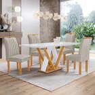 Conjunto Mesa Manuela 120cm Com 4 Cadeiras Arizona Tampo Dako