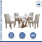 Conjunto Mesa Manuela 120cm Com 4 Cadeiras Canela Tampo Dakot