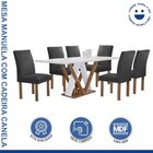 Conjunto Mesa Manuela 160cm Com 6 Cadeiras Canela Tampo Dakot