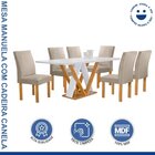 Conjunto Mesa Manuela 160cm Com 6 Cadeiras Canela Tampo Dakot