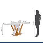 Conjunto Mesa Manuela 160cm Com 6 Cadeiras Canela Tampo Dakot