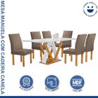 Conjunto Mesa Manuela 160cm Com 6 Cadeiras Canela Tampo Dakot