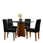 Conjunto Mesa Mariana Retangular E 4 Cadeiras Flor