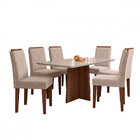 Conjunto Mesa Mariana Retangular E 6 Cadeiras Flor