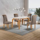 Conjunto Mesa Melina 120cmx90cm Com 4 Cadeiras Carolina Tampo