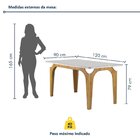 Conjunto Mesa Melina 120cmx90cm Com 4 Cadeiras Luisa Tampo Sm