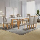 Conjunto Mesa Melina 170cmx90cm Com 6 Cadeiras Carolina Tampo