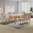 Conjunto Mesa Melina 170cmx90cm Com 6 Cadeiras Luisa Tampo Sm