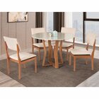 Conjunto Mesa Miami 1000x1000cm Com 4 Cadeiras Madeira Maciça
