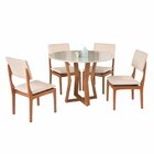 Conjunto Mesa Miami 1000x1000cm Com 4 Cadeiras Madeira Maciça