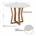 Conjunto Mesa Miami 1000x1000cm Com 4 Cadeiras Madeira Maciça