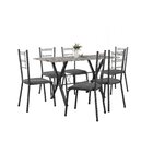 Conjunto Mesa Miami 150cm Granito 6 Cadeiras Santiago Assento