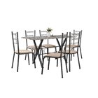 Conjunto Mesa Miami 150cm Granito 6 Cadeiras Santiago Assento