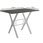 Conjunto Mesa Miami C/ 4 Cadeiras Lisboa Branco Prata/xadrez