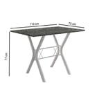 Conjunto Mesa Miami Com 4 Cadeiras Lisboa Branco/preto Liso