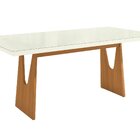 Conjunto Mesa Mila Com 6 Cadeiras Em Madeira Maciça Bege