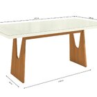 Conjunto Mesa Mila Com 6 Cadeiras Em Madeira Maciça Bege