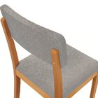 Conjunto Mesa Mila Com 6 Cadeiras Em Madeira Maciça Cinza