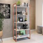 Conjunto Mesa Minimalista E Estante Ártemis Branco Cobre