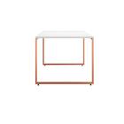 Conjunto Mesa Minimalista E Estante Ártemis Branco Cobre