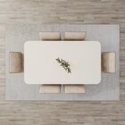 Conjunto Mesa Natalí 160cm Com Vidro 06 Cadeiras Pietra Natur