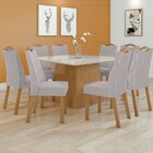 Conjunto Mesa Nevada 130cm Tampo Mdf/vidro 8 Cadeiras Vênus M
