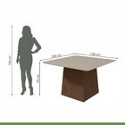Conjunto Mesa Nevada 130cm Tampo Mdf/vidro 8 Cadeiras Vênus M