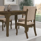 Conjunto Mesa Onix II com 4 Cadeiras - Imbuia/Suege Bege