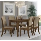 Conjunto Mesa Onix II com 6 Cadeiras - Amadeirado/Suege Bege