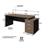 Conjunto Mesa Pedestal E Armário Alto Escritório Nogal / Preto