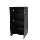 Conjunto Mesa Pedestal E Armário Alto Escritório Preto