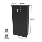 Conjunto Mesa Pedestal E Armário Alto Escritório Preto