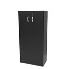 Conjunto Mesa Pedestal E Armário Alto Escritório Preto