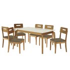 Conjunto Mesa Petra Com 6 Cadeiras Madeira Maciça Fendi