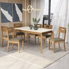 Conjunto Mesa Petra Com 6 Cadeiras Madeira Maciça Fendi