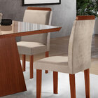 Conjunto Mesa Prada Para Sala De Jantar Com Tampo De Vidro E