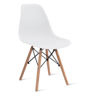Conjunto Mesa Preta Eames 90cm E 4 Cadeiras Eames Branca