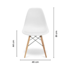 Conjunto Mesa Preta Eames 90cm E 4 Cadeiras Eames Branca