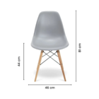 Conjunto Mesa Preta Eames 90cm E 4 Cadeiras Eames Cinza