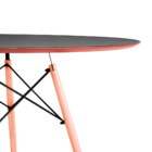 Conjunto Mesa Preta Eames 90cm E 4 Cadeiras Leda Branca