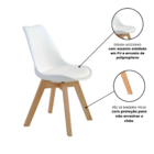 Conjunto Mesa Preta Eames 90cm E 4 Cadeiras Leda Branca