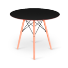 Conjunto Mesa Preta Eames 90cm E 4 Cadeiras Leda Cinza